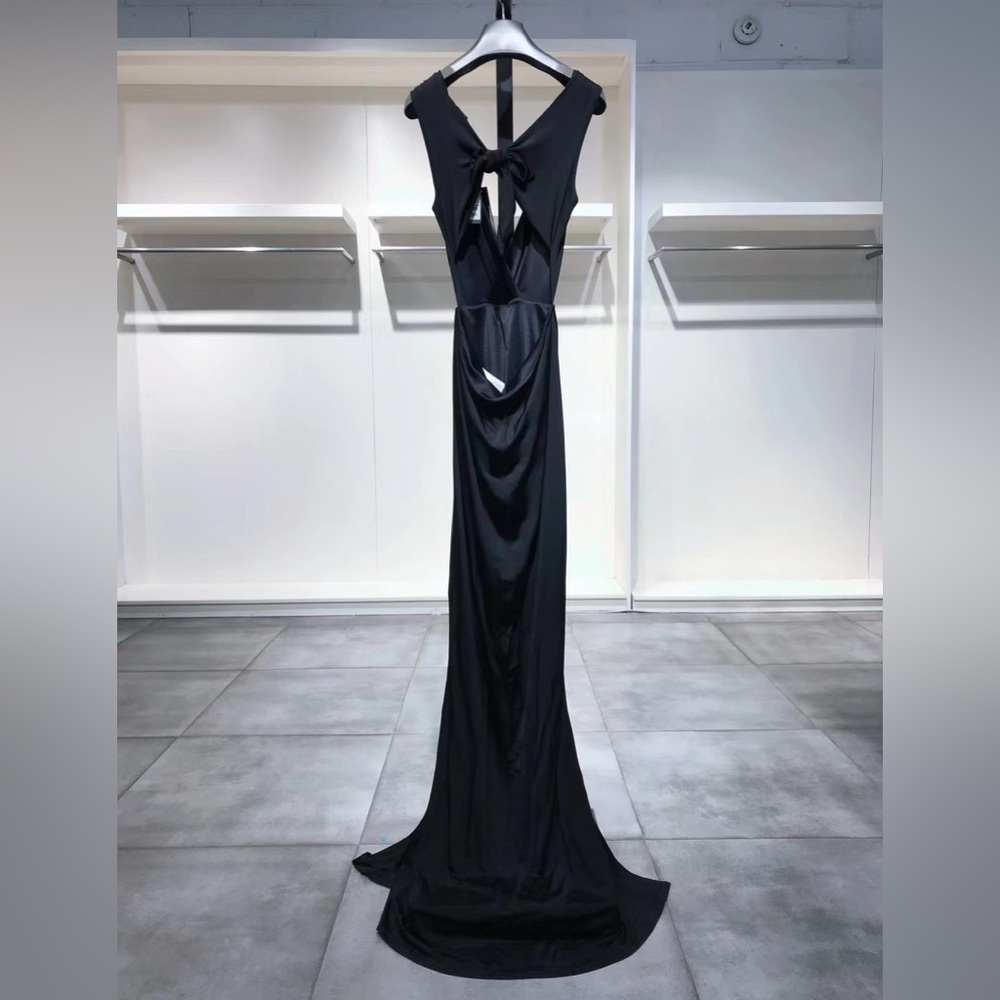 US 4 JUST CAVALLI Sexy Cross Back Black Dress NWT - Picture 10 of 10